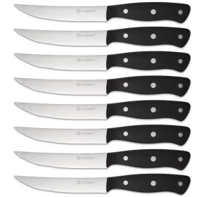 8-Piece 4.5-Inch Steak Knife Set, Carbon Steel Double Bevel, With Eco-Friendly POM Handles And Gift Box (Option: Primary color)