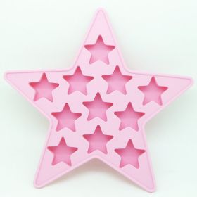 1pc Pentagram Cake Mold Silicone Epoxy Mold Food Grade Ice Box Creative Baking Tools Ice Mold Ice Cubes (Color: Pink)