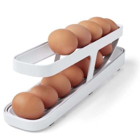 Refrigerator Egg Dispenser Rolling Eggs Holder Container (Color: As pic show, type: Style A)